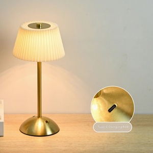 Lámpara de Mesa Portátil Recargable, Inalámbrica, Funciona con Baterí<span class=keywords><strong>a</strong></span>, Pantalla de Tela, LED Regulable, Luz Nocturna para Dormitorio, Sala de Estar, Oficina - Product Image 2