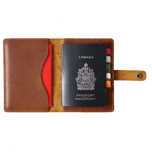 Étui de passeport en cuir pleine fleur personnalisé, livraison directe d'usine, couverture en cuir véritable, porte-passeport en cuir Crazy Horse - Product Image 5