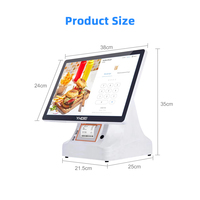 Mesin Terminal POS Windows Android CTP 15,6 Inci Layar Sentuh Multi-Port, Dilengkapi Printer Thermal 58mm