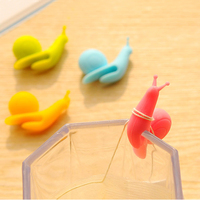 Infuseur à thé en silicone en forme d'escargot SC13, couleurs bonbon, accessoires pour café, porte-sachets de thé en silicone pour distinguer les tasses