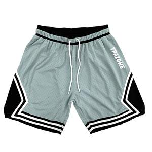 Short de basket-ball léger pour homme en maille extensible Short de sport et de course Style rétro vintage Cordon de serrage élastique à la taille - Product Image 2