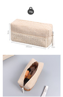 Trousse cosmétique en coton jute naturel organisateur de maquillage pochette de maquillage cosmétique en lin trousse de toilette en chanvre