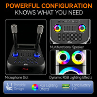 Altavoz SING-E JQS-9831 RGB LED DJ Party Blue T con Micrófono Inalámbrico de 300W PMPO para Karaoke en Casa, Uso en Exteriores, Computadora y Teléfono Móvil