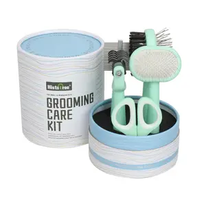 5 trong 1 Pet grooming chăm sóc Kit cho mèo và chó Clipper Brush Set và kéo an toàn