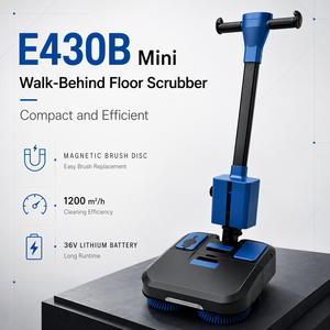 New Mini <b>Walk</b> Behind Self-Propelled Floor Scrubber E430B Cordless Lithium Battery Cleaning <b>Machine</b> LED Light for Workshop Office - Product Image 2