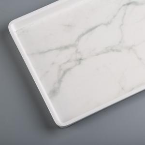 Bandeja de Servir Rectangular de Melamina con Acabado Laminado Duradero con Patrón de Mármol, Apta para Lavavajillas, de Grado Alimenticio, para Uso en Restaurantes - Product Image 2