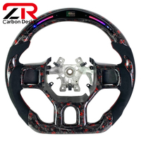 Volant en cuir suédé personnalisé en fibre de carbone forgée avec LED pour Dodge Ram 1500 2500 3500 4500 5500 TRX SRT 2010-2017