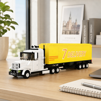 Ensemble de blocs de construction de camions porte-conteneurs pour distributeurs de jouets en gros, modèles de véhicules de transport, cadeaux et acheteurs de projets OEM