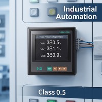 Medidor de Energía Multifunción Ydkz Clase 0.5 de Alta Precisión con Pantalla TFT a Color, Análisis de Armónicos Trifásico, RS485 Modbus RTU