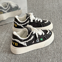 Chaussures de marche en toile pour femmes, style streetwear toutes saisons, color block, fermeture à lacets, souples, respirantes, confortables, absorbant les chocs