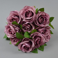 Bouquet de fleurs artificielles le plus vendu, roses en soie de 3,15 pouces, 10 têtes, art floral pour la décoration de mariage et de la maison