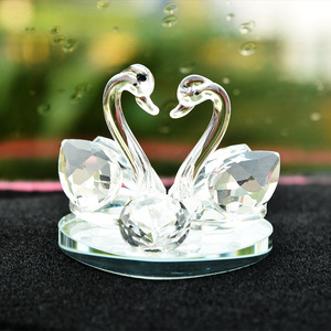 Crystal Swan Ornament K9 Glass <b>Car</b> Interior <b>Decor</b> Gift Transparent White Crystal Craft 009 - Product Image 4