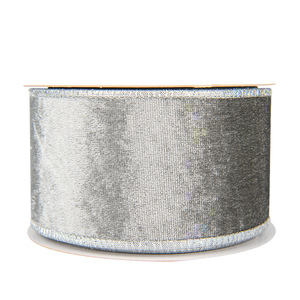 10 Yard/gulung Grosir Pita Beludru Ramah Lingkungan 6.3cm 2.5 Inci dengan Tepi Kawat Besi Emas untuk Dekorasi Pohon Natal dan Karangan Bunga - Product Image 6