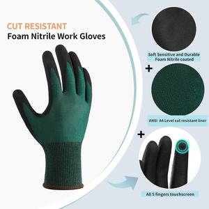 Gants de travail résistants aux coupures, personnalisables en gros, directement de l'usine, pour hommes, avec revêtement en nitrile, antidérapants, durables, compatibles avec les écrans tactiles - Product Image 5