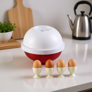 Cuiseur à œufs avec base rouge pour 4 œufs, outil de cuisson pour œufs à la coque ou durs - Product Image 3