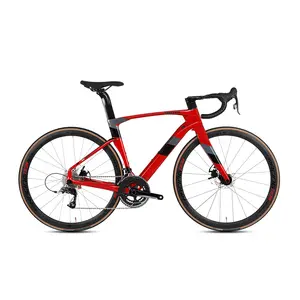Yeni gelen 700C karbon fiber cyclocross yol bisikleti ile rakip 22speed disk fren aero yarış bisiklet OEM