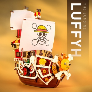 Blocs de construction en plastique, bateau <span class=keywords><strong>pirate</strong></span> de Luffy, Île Tournesol, jouet DIY unisexe, 40 pièces à assembler, cadeau créatif 14 - Product Image 4