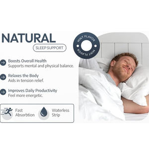 วิตามินแบบแผ่นสำหรับรับประทาน ช่วยการนอนหลับ คุณภาพสูง ผลิตจากพืช  มีส่วนผสมของเมลาโทนิน ช่วยส่งเสริมการนอนหลับ ปรับปรุงการนอนหลับลึก - Product Image 4