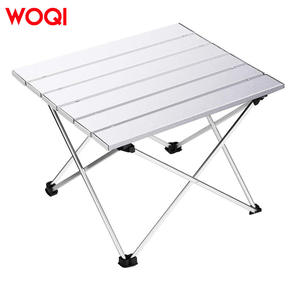 Mesa plegable ligera de aluminio Woqi de 39x35x32 cm con base cruzada, portátil para exteriores, para pícnic, camping, viajes y pesca. - Product Image 3