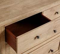 Ensemble de commodes en bois à huit tiroirs spacieux, finition chêne gris, collection en bois