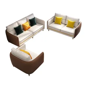 סט ספות סלון מודרניות ספות נשלפות בצורת U יוקרה בד מיקרופייבר ספה חתך לריהוט הבית 7 מושבים