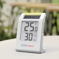 BaldrTherm termometer higrometer dalam ruangan, pengukur suhu Digital 10 detik penyegaran cepat & peringatan kesehatan kekuatan ganda untuk ruang bayi/taman tenaga surya dalam ruangan