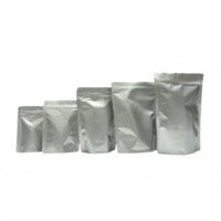 Sacs en feuille d'aluminium Mylar thermoscellés à fond carré Feuilles de stockage réutilisables Étiquettes auto-adhésives Fermeture à glissière étanche à l'humidité pour les aliments