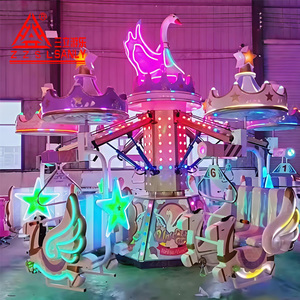 Siège de balançoire personnalisable style Cygne Pégase, design rose vif, bandes <span class=keywords><strong>LED</strong></span> néon pour parcs d'attractions et centres commerciaux, 12 personnes - Product Image 2