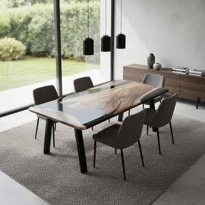 Luxury Handcrafted Modern Rectangle Epoxy Resin Dining Table for Home Office Hotel Living Room Retirement Gift Waterproof - Product Image 3
