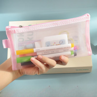 Étui à crayons en maille transparente, sacs à crayons de grande capacité, sac de rangement mignon pour crayons