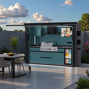 Cocina <span class=keywords><strong>Exterior</strong></span> <span class=keywords><strong>de</strong></span> Lujo <span class=keywords><strong>de</strong></span> Alta Gama, Gabinetes <span class=keywords><strong>de</strong></span> Acero Inoxidable Modulares, Parrilla Integrada <span class=keywords><strong>para</strong></span> Patio Trasero - Product Image 6