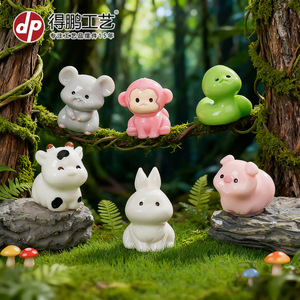 Figuras de animales del zodiaco en miniatura, decoraciones de resina para coche y accesorios de escritorio - Product Image 4