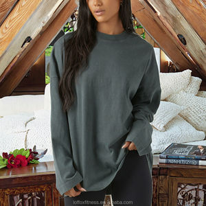 Camiseta Básica de Manga Larga para Mujer, Transpirable, Ecológica, de Poliéster Comprimido, Tejido de Punto, Color Sólido, Estilo Casual, para Todas las Temporadas - Product Image 2