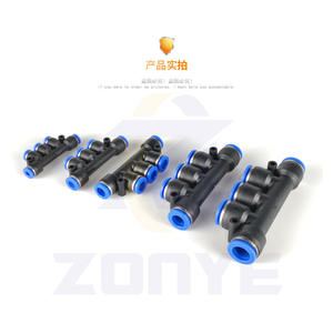 Raccords rapides pour tuyaux pneumatiques en gros directement de l'usine, raccords en plastique à cinq voies PK12/10/8/6/4 mm - Product Image 3