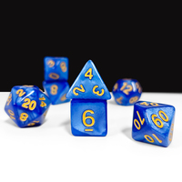 Vente en gros de dés personnalisés polyédriques à 7 filières en acrylique perlé violet mdn pour jeux de rôle