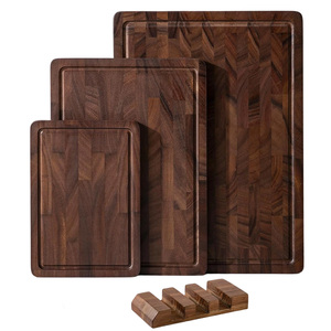 Ensemble de planches à <span class=keywords><strong>d</strong></span>écouper en bois de noyer noir, planche à <span class=keywords><strong>d</strong></span>écouper à grain transversal pour cuisine, non toxique, double face, bloc de <span class=keywords><strong>boucher</strong></span> pour charcuterie - Product Image 6