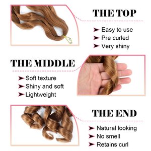 Vente en gros à bas prix – Cheveux synthétiques ondulés au crochet de 24 pouces, 150g, résistants à la chaleur, pour tresses françaises - Product Image 3