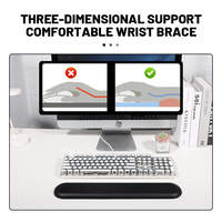 Repose-poignet pour clavier et souris en mousse à mémoire de forme noire, vente en gros d'usine, avec base en silicone antidérapante 3D pour un usage au bureau