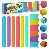 Bracelet texturé en silicone HMJ, jouet sensoriel anti-stress, jouet tactile pour les doigts, jouet silencieux EDC pour le bureau, pour adultes et enfants, TDAH