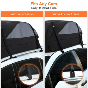 Porte-bagages <span class=keywords><strong>de</strong></span> toit <span class=keywords><strong>de</strong></span> <span class=keywords><strong>voiture</strong></span> noir, pliable, étanche, à double ouverture latérale, design luxueux, ajustement universel, 15 pieds cubes - Product Image 6