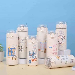 Botella de Agua Aislada de Acero Inoxidable con Vaso Portátil para Estudiantes y Vaso Infantil con Diseño de Dibujos Animados - Product Image 1
