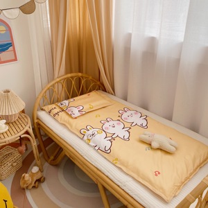 Kid 100% cotton phim hoạt hình in 6-mảnh Bộ giường đặt thoáng khí/bền/thân thiện với môi dệt vải phong cách Hàn Quốc tất cả các mùa Duvet - Product Image 4