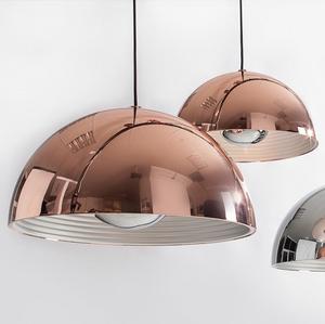 Lampe suspendue industrielle pour bar, <span class=keywords><strong>abat</strong></span>-<span class=keywords><strong>jour</strong></span> <span class=keywords><strong>rond</strong></span> en aluminium noir et <span class=keywords><strong>blanc</strong></span> E27 avec pare-soleil, couleur or rose, BY1052 - Product Image 2