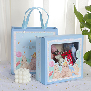 Nouvelle journée des enfants pleine lune vin fenêtre ouverte demi-main bébé cadeau de <span class=keywords><strong>naissance</strong></span> bonbons anniversaire enfants Banquet cadeau boîte ruban - Product Image 1