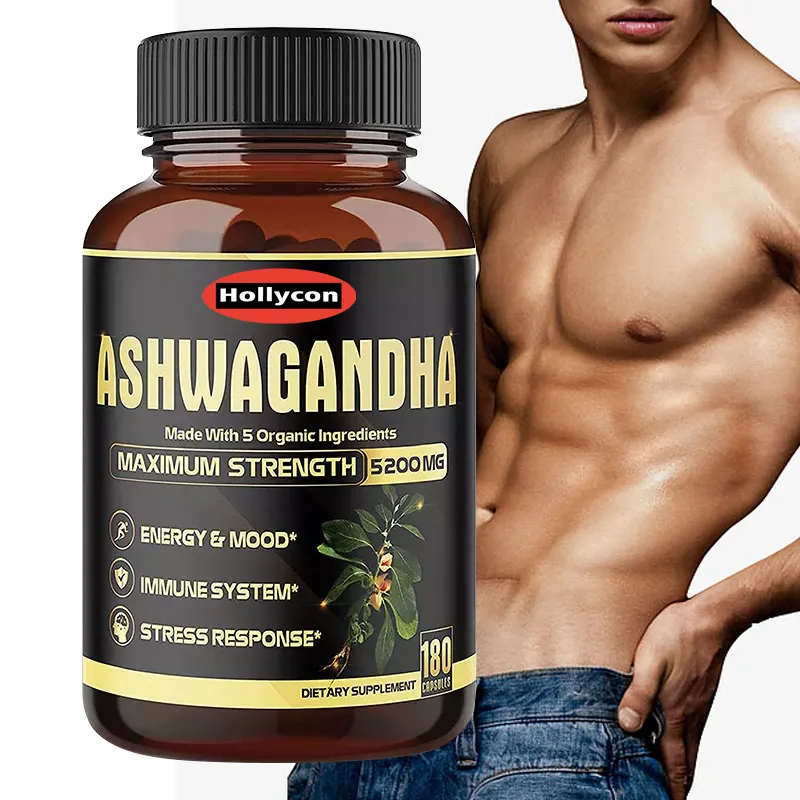 개인 상표 유기 Ashwagandha 뿌리 추출물 분말 캡슐 반대로 불안은 긴장 초본 Ashwagandha 캡슐을 구호합니다