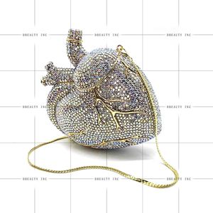 Unique Classic Fashion Evening <b>Clutch</b> Bag for Women with Sparkling Rhinestone Heart Shape for Party Prom - Product Image 2
