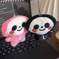Mini figurine squelette d'Halloween super mignonne en 3D, jouet poupée anime kawaii, porte-clés en peluche douce
