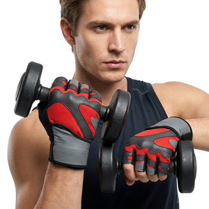 Guantes Deportivos Unisex Cómodos, Ligeros y Duraderos con Protección para la Palma, Personalizados, de Medio Dedo, de Cuero y Neopreno con Cierre de Hebilla - Product Image 1