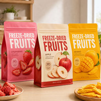 Sachet Doypack Personnalisé Imprimé pour Fruits Lyophilisés avec Fermeture Zip Refermable, Haute Barrière Anti-Humidité, Emballage Alimentaire de Qualité pour Snacks