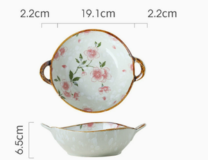 <b>Retro</b> Japanese Ceramic Ramen Bowl with Handles, Large Soup Bowl - Product Image 5